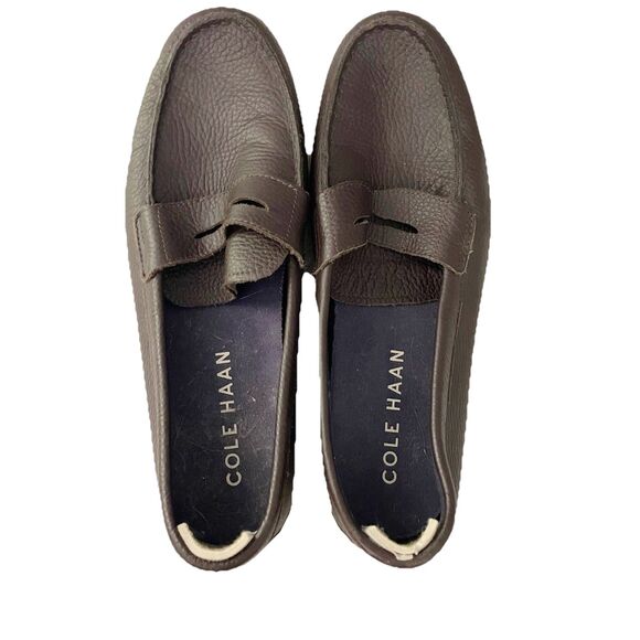 Cole Haan Shoes Men 11.5 Nantucket II Peacoat Loafer Brown Leather Casual Preppy - Picture 1 of 12